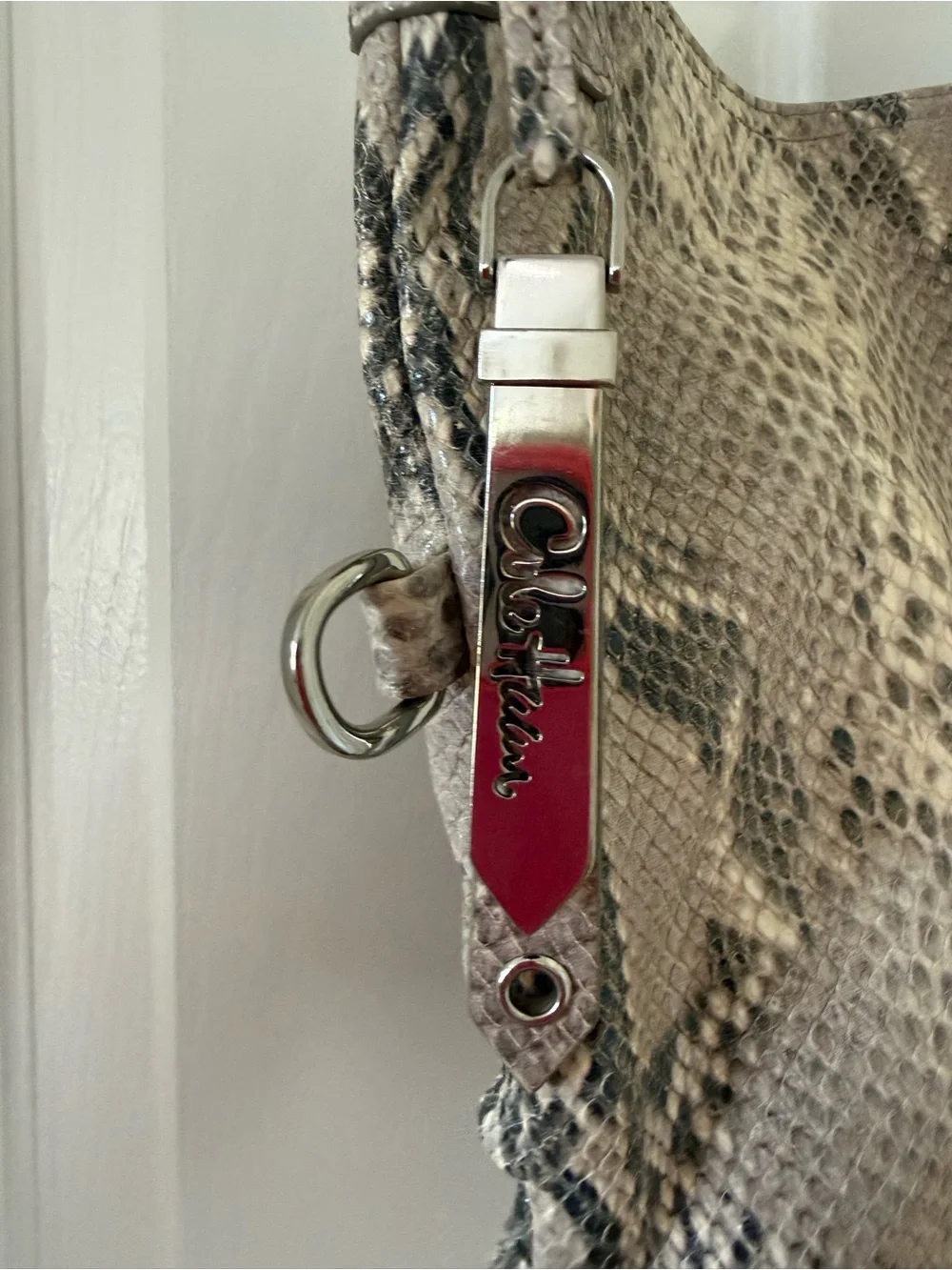 Cole Haan Snake-Print Crossbody Bag - Taupe